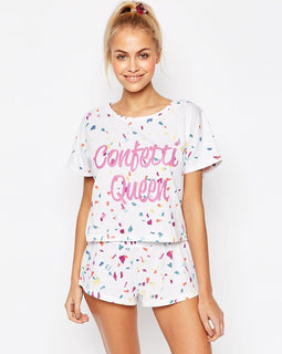 BRIDAL Confetti Queen Tee & Short Pyjama set